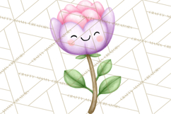 Happy Spring Icons Clipart, Cute Kawaii Flowers Animals Product Image 4