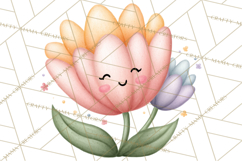 Happy Spring Icons Clipart, Cute Kawaii Flowers Animals Product Image 5