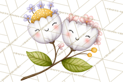 Happy Spring Icons Clipart, Cute Kawaii Flowers Animals Product Image 4