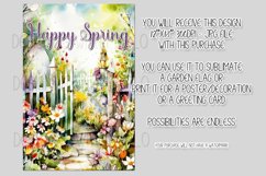 Happy Spring Garden Flag Sublimation Design, Pretty Gate d2 Product Image 2