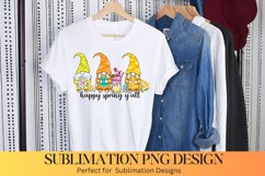Happy spring y&#039;all - Spring Gnome Sublimation Design Product Image 1