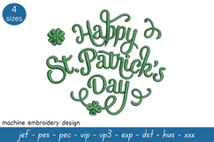 Happy St Patrick's Day Embroidery Design Product Image 1