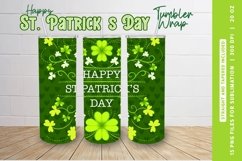 Happy St Patrick's Day Tumbler Wrap with Shamrock Product Image 1