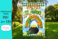 Happy St. Patrick's day garden flag PNG for sublimation Product Image 1