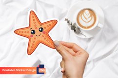Happy Star Fish Sticker, Cute Ocean Sticker, Beach Decor Product Image 1