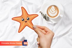Happy Star Fish Sticker, Cute Ocean Sticker, Beach Decor Product Image 1