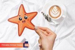 Happy Star Fish Sticker, Cute Ocean Sticker, Beach Decor Product Image 1
