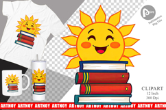 Sun with Books Clipart Product Image 1