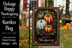 Happy Thanksgiving Garden Flag, Vintage Thanksgiving Flag 1 Product Image 1