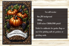 Happy Thanksgiving Garden Flag, Vintage Thanksgiving Flag 11 Product Image 2