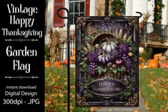 Happy Thanksgiving Garden Flag, Vintage Thanksgiving Flag 14 Product Image 1