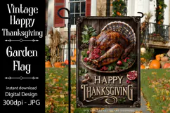 Happy Thanksgiving Garden Flag, Vintage Thanksgiving Flag 18 Product Image 1