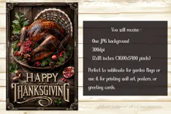Happy Thanksgiving Garden Flag, Vintage Thanksgiving Flag 18 Product Image 2