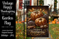 Happy Thanksgiving Garden Flag, Vintage Thanksgiving Flag 20 Product Image 1