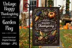 Happy Thanksgiving Garden Flag, Vintage Thanksgiving Flag 21 Product Image 1