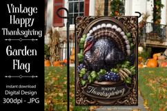 Happy Thanksgiving Garden Flag, Vintage Thanksgiving Flag 22 Product Image 1
