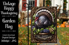 Happy Thanksgiving Garden Flag, Vintage Thanksgiving Flag 22 Product Image 1