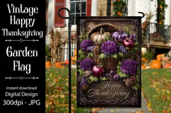 Happy Thanksgiving Garden Flag, Vintage Thanksgiving Flag 24 Product Image 1