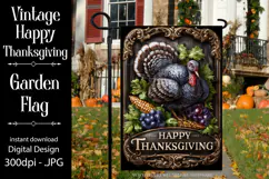 Happy Thanksgiving Garden Flag, Vintage Thanksgiving Flag 27 Product Image 1