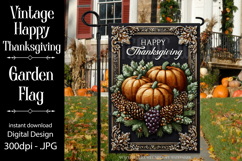 Happy Thanksgiving Garden Flag, Vintage Thanksgiving Flag 28 Product Image 1