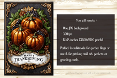 Happy Thanksgiving Garden Flag, Vintage Thanksgiving Flag 29 Product Image 2
