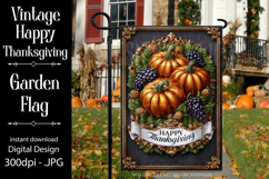 Happy Thanksgiving Garden Flag, Vintage Thanksgiving Flag 30 Product Image 1