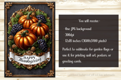 Happy Thanksgiving Garden Flag, Vintage Thanksgiving Flag 30 Product Image 2