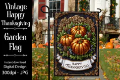 Happy Thanksgiving Garden Flag, Vintage Thanksgiving Flag 31 Product Image 1