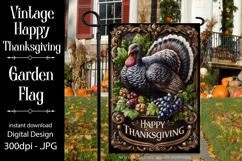 Happy Thanksgiving Garden Flag, Vintage Thanksgiving Flag 32 Product Image 1