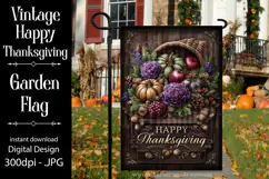 Happy Thanksgiving Garden Flag, Vintage Thanksgiving Flag 35 Product Image 1