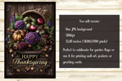 Happy Thanksgiving Garden Flag, Vintage Thanksgiving Flag 35 Product Image 2