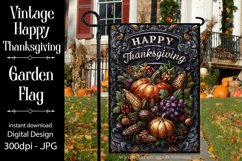Happy Thanksgiving Garden Flag, Vintage Thanksgiving Flag 45 Product Image 1