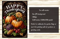 Happy Thanksgiving Garden Flag, Vintage Thanksgiving Flag 57 Product Image 2