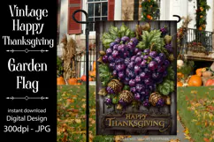 Happy Thanksgiving Garden Flag, Vintage Thanksgiving Flag 6 Product Image 1