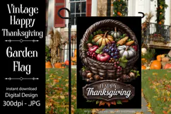 Happy Thanksgiving Garden Flag, Vintage Thanksgiving Flag 60 Product Image 1