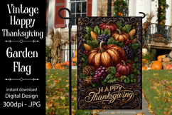 Happy Thanksgiving Garden Flag, Vintage Thanksgiving Flag 63 Product Image 1
