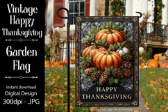 Happy Thanksgiving Garden Flag, Vintage Thanksgiving Flag 64 Product Image 1