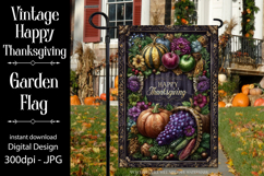 Happy Thanksgiving Garden Flag, Vintage Thanksgiving Flag 65 Product Image 1