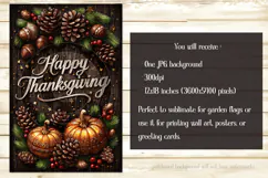 Happy Thanksgiving Garden Flag, Vintage Thanksgiving Flag 7 Product Image 2