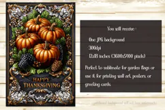 Happy Thanksgiving Garden Flag, Vintage Thanksgiving Flag 9 Product Image 2
