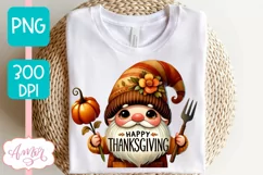 Happy Thanksgiving PNG for Sublimation |Cute Gnome PNG Product Image 1