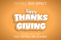 Happy Thanksgiving Text Effect for Promotional Banner or Poster Vector AI EPS