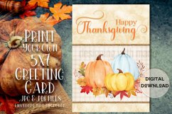 Watecolor Pumpkins 5x7 Happy Thanksgiving Greeting Card Product Image 1