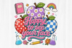 Happy to See Your Face Teacher Apple PNG Product Image 2
