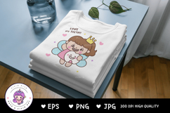 Tooth fairy cute holding tooth. Kawaii Clipart fairytales Product Image 2
