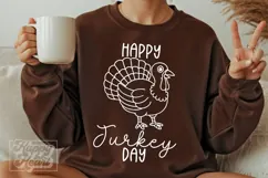 Happy Turkey Day SVG PNG - Funny Thanksgiving Decor Turkey Product Image 1
