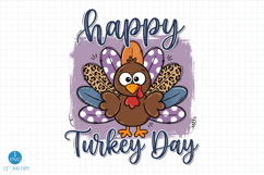 Happy Turkey Day PNG, Thanksgiving Sublimation Product Image 1