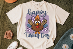Happy Turkey Day PNG, Thanksgiving Sublimation Product Image 2