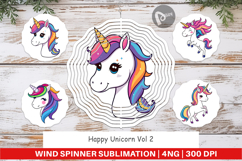 Wind Spinner Happy Unicorn Product Image 1