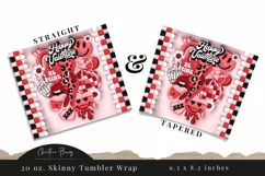 3D Inflated Retro Valentines Day Tumbler Wrap PNG Product Image 3